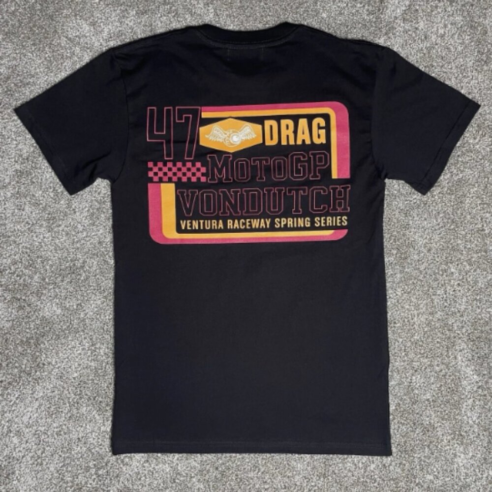 Von Dutch 47 Drag Motogp Men's T Shirt Tee Ventura Raceway Flying Eye Size Small